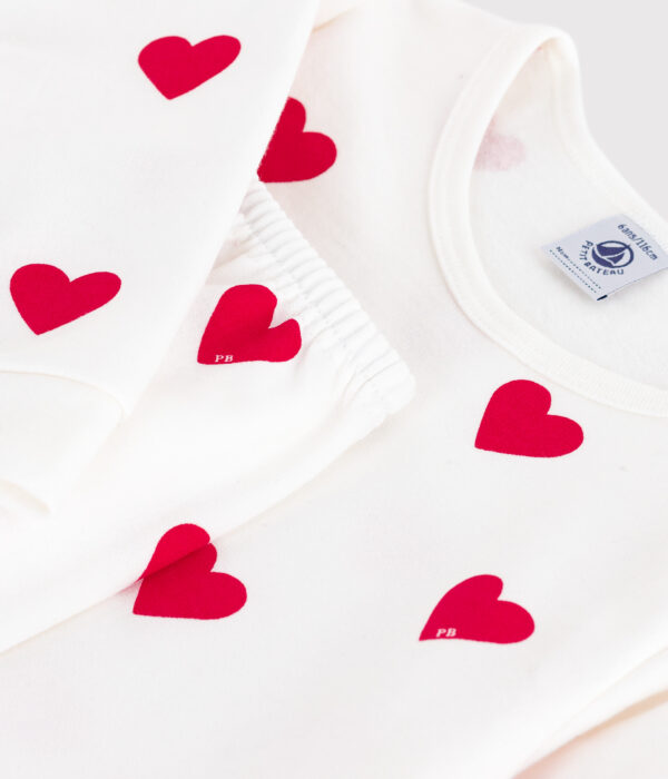 Pyjama enfant mixte en coton imprimé cœurs