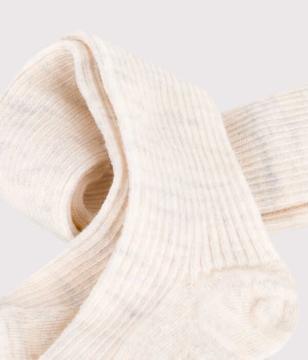 Collants bébé en laine et coton unis
