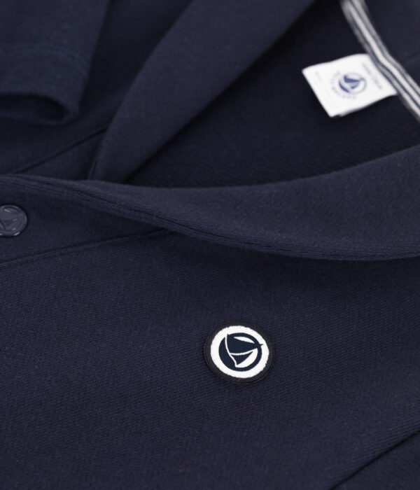 Cardigan enfant en coton uni à col tailleur