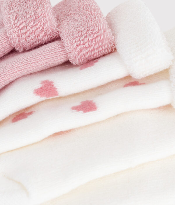 Lot de chaussettes bébé en coton éponge léger uni