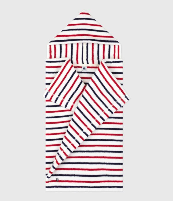 Cape de bain bébé imprimée à rayures en éponge
