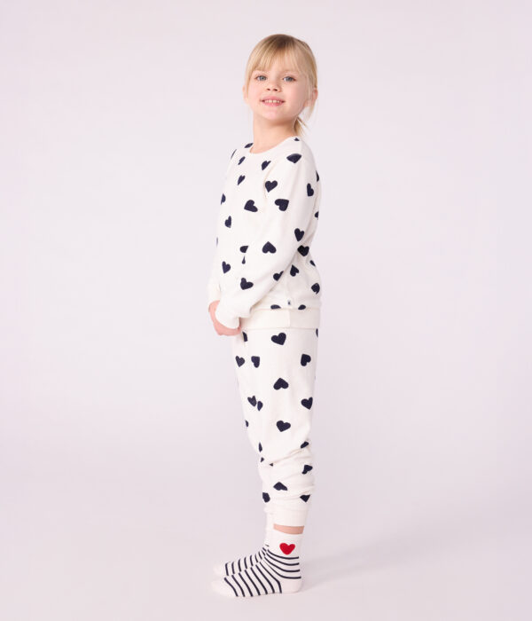 Lot de chaussettes tiges hautes enfant en coton à rayures et cœurs