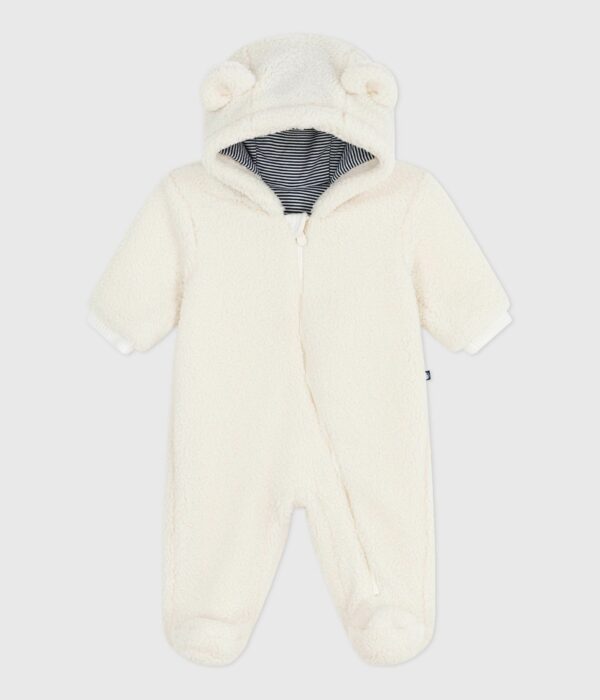 Combi pilote bébé mixte en sherpa uni avec oreilles