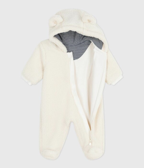 Combi pilote bébé mixte en sherpa uni avec oreilles