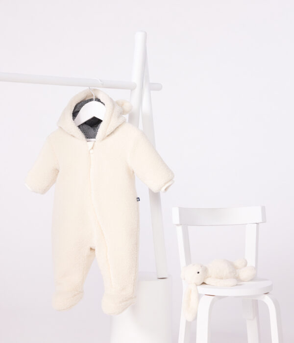 Combi pilote bébé mixte en sherpa uni avec oreilles