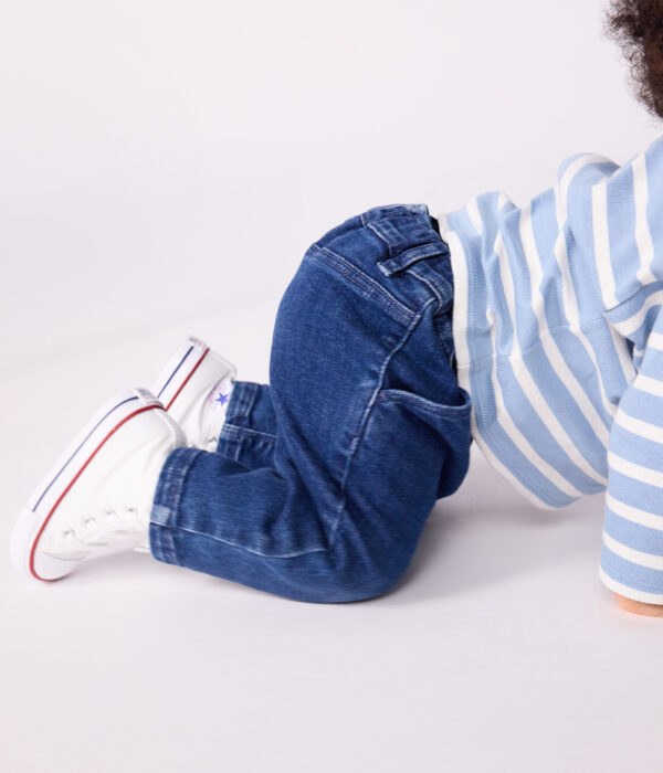 Pantalon bébé en denim à ceinture élastiquée