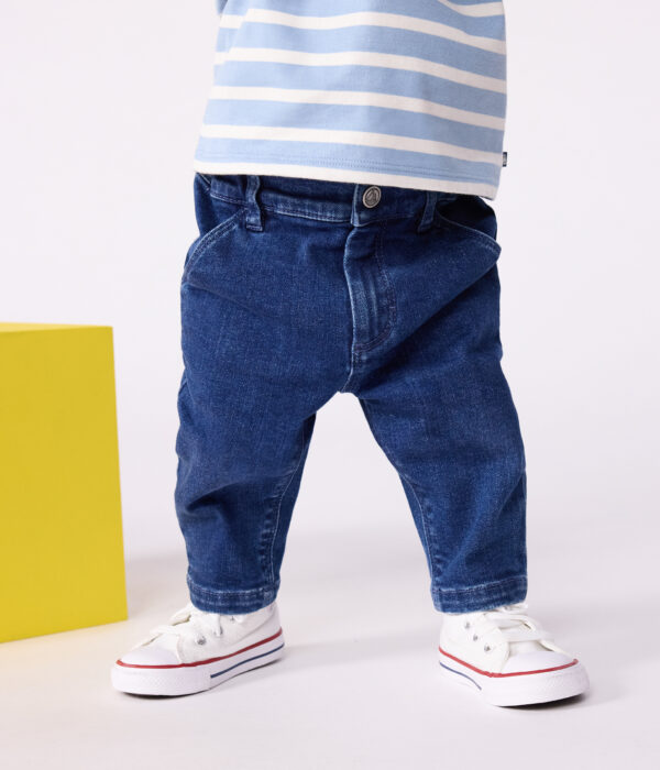 Pantalon bébé en denim à ceinture élastiquée