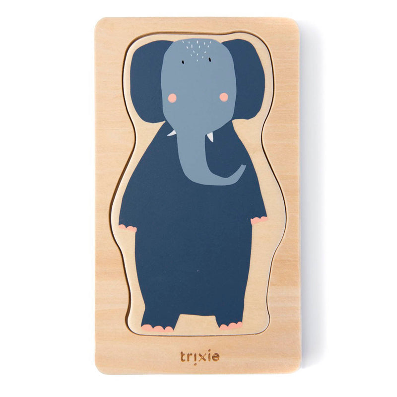 Puzzle 4 couches d'animaux en bois