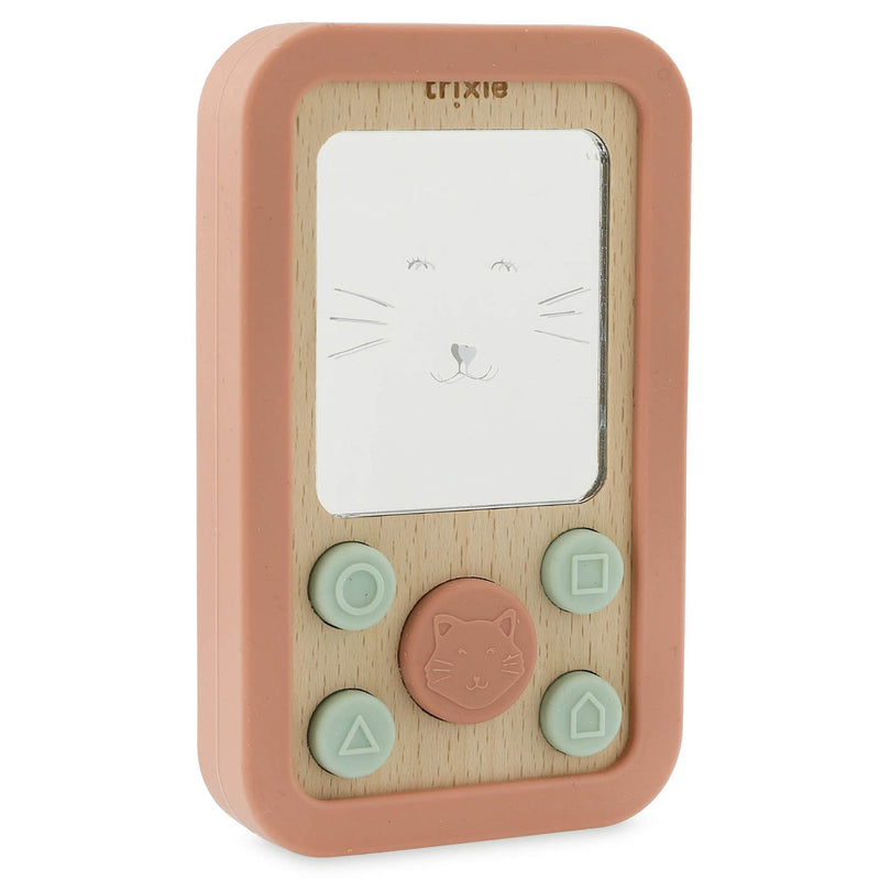 Téléphone bébé en silicone et bois - Mrs. Cat