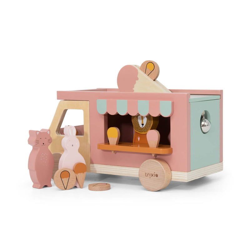 Camion de glaces en bois