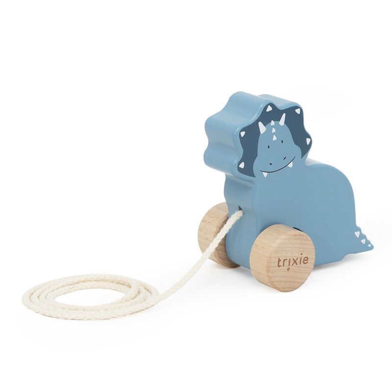Petit jouet à tirer en bois - Mr. Triceratops – Image 2