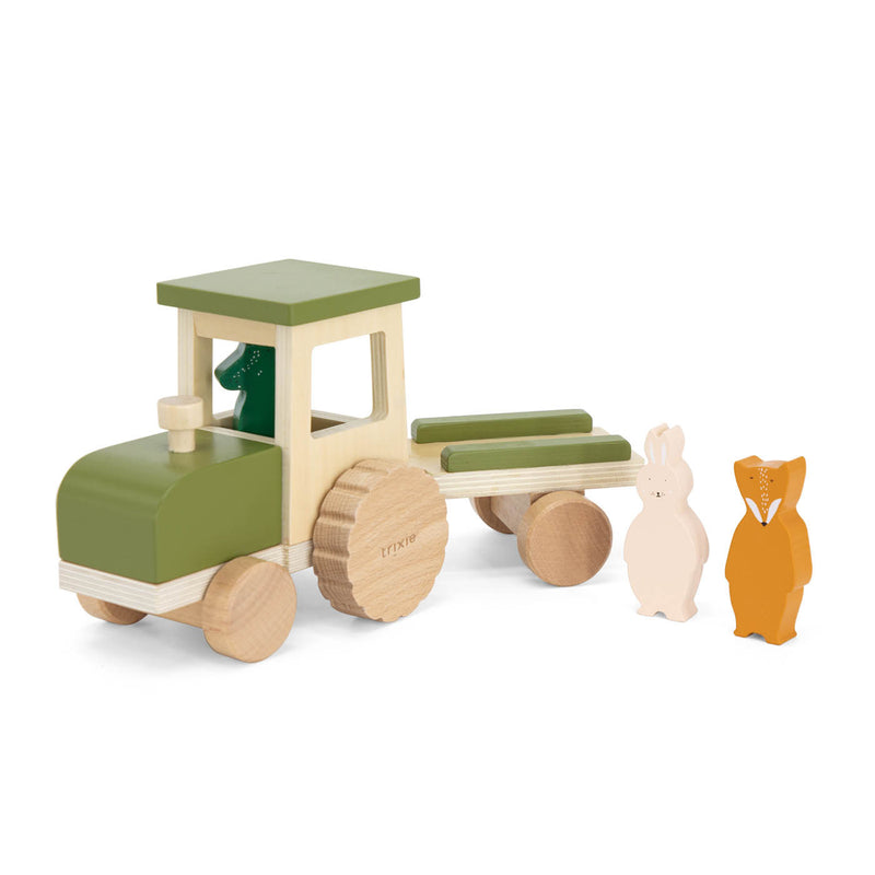 Tracteur en bois avec remorque – Image 2