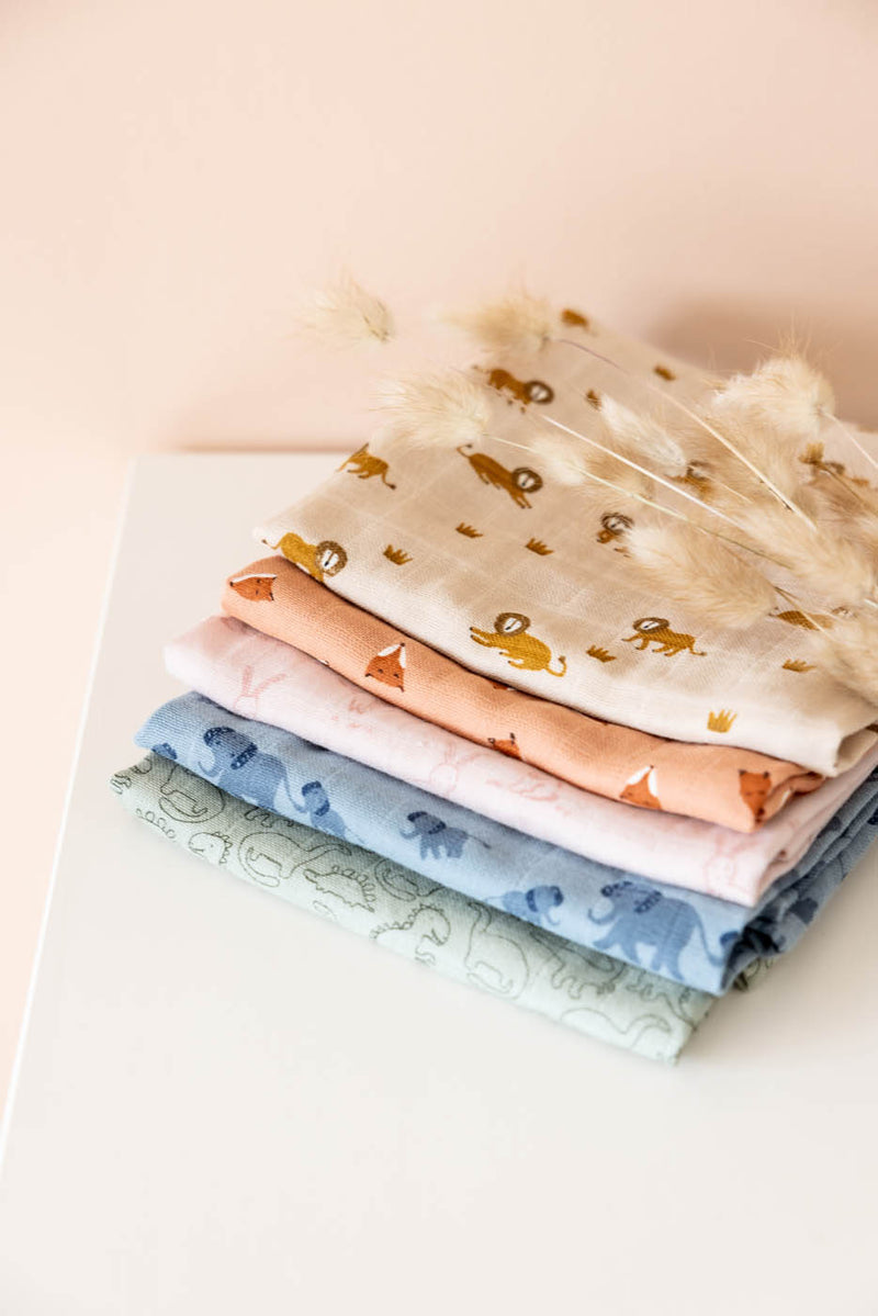Langes en mousseline 3-pack mix | 55x55cm - Enchanting Elephant – Image 5