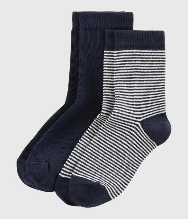 Lot de chaussettes enfant en coton à rayures