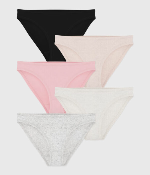 Lot de culottes femme en coton léger uni