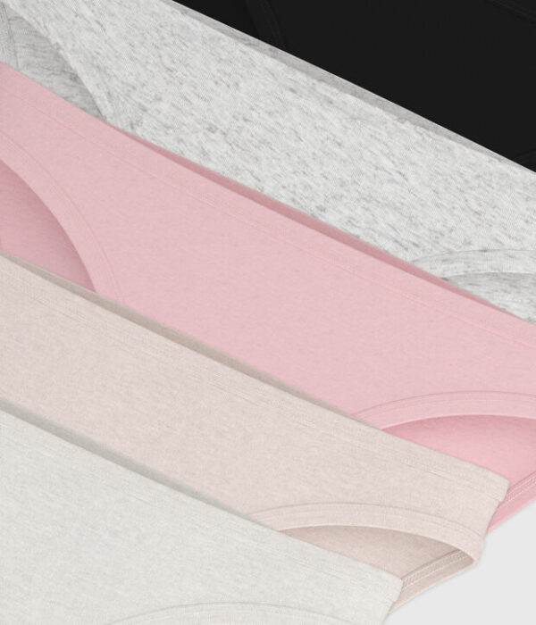 Lot de culottes femme en coton léger uni