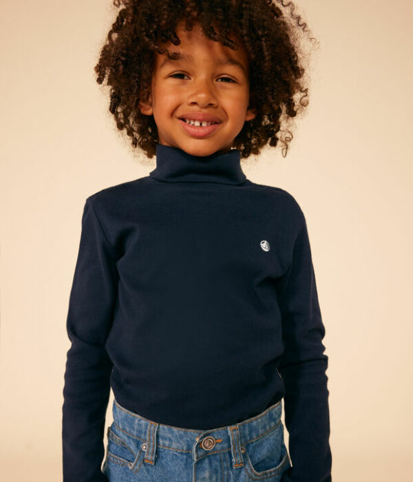 Sous-pull manches longues enfant mixte en coton uni