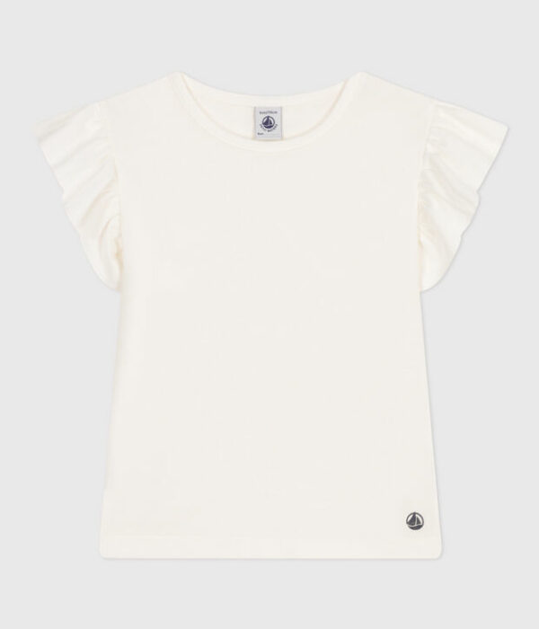 T-shirt enfant à manches volantées en coton