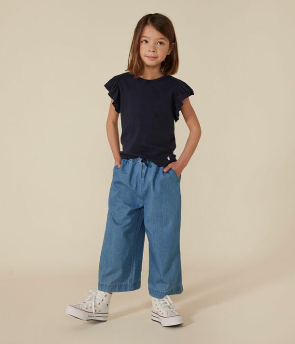 T-shirt enfant à manches volantées en coton