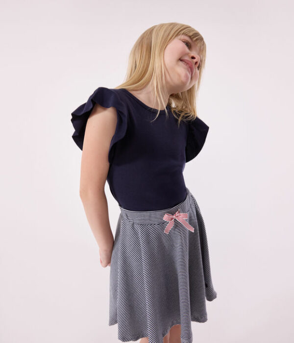 T-shirt enfant à manches volantées en coton