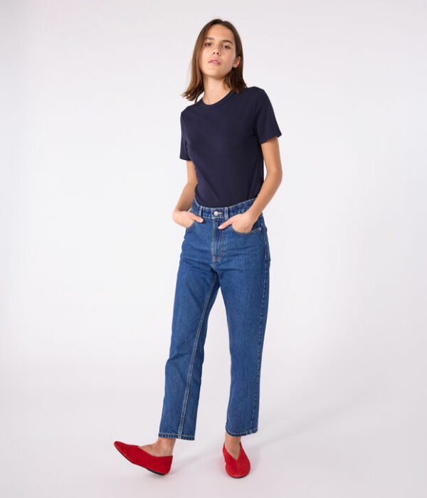 T-shirt à manches courtes femme en coton uni