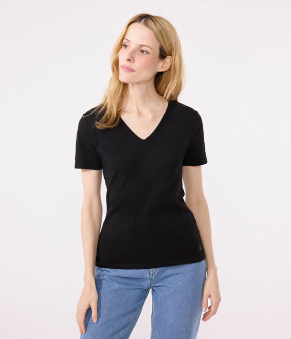 T-shirt à manches courtes femme en coton uni