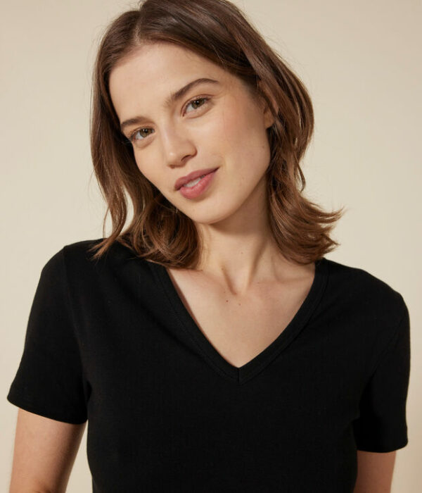 T-shirt à manches courtes femme en coton uni