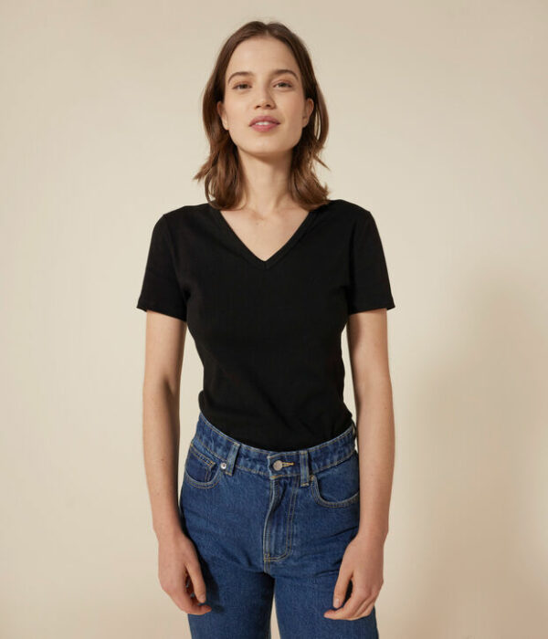 T-shirt à manches courtes femme en coton uni