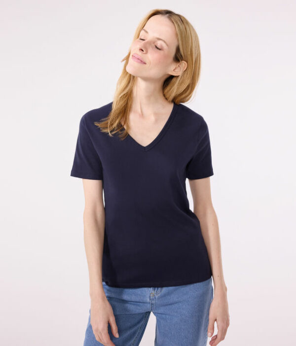 T-shirt à manches courtes femme en coton uni