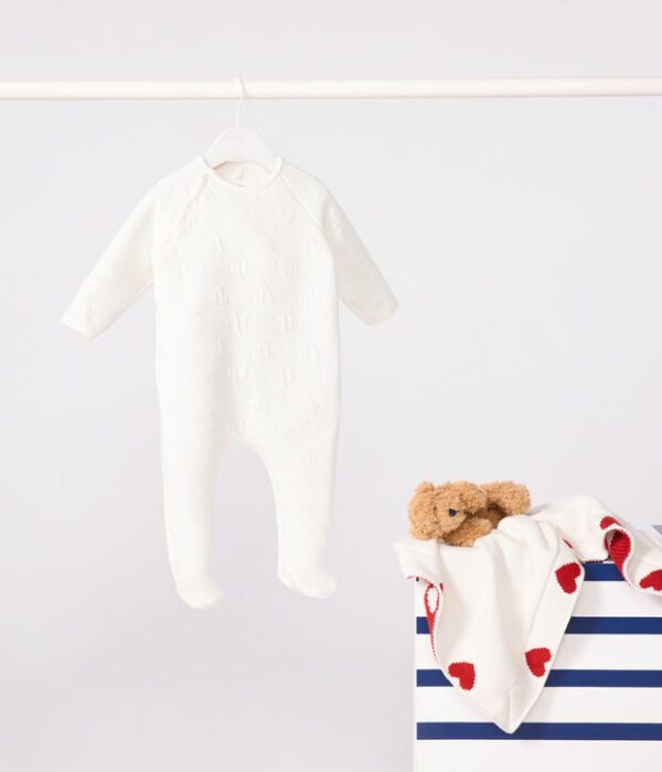 Dors-bien bébé en coton épais à motif cœur