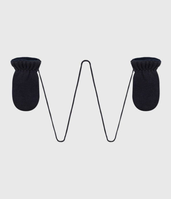 Moufles bébé en tricot unies doublées polaire