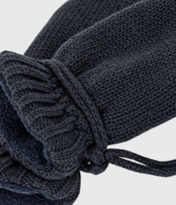 Moufles bébé en tricot unies doublées polaire