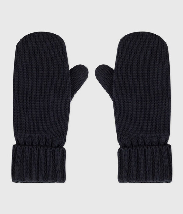 Moufles enfant en tricot unies doublées polaire