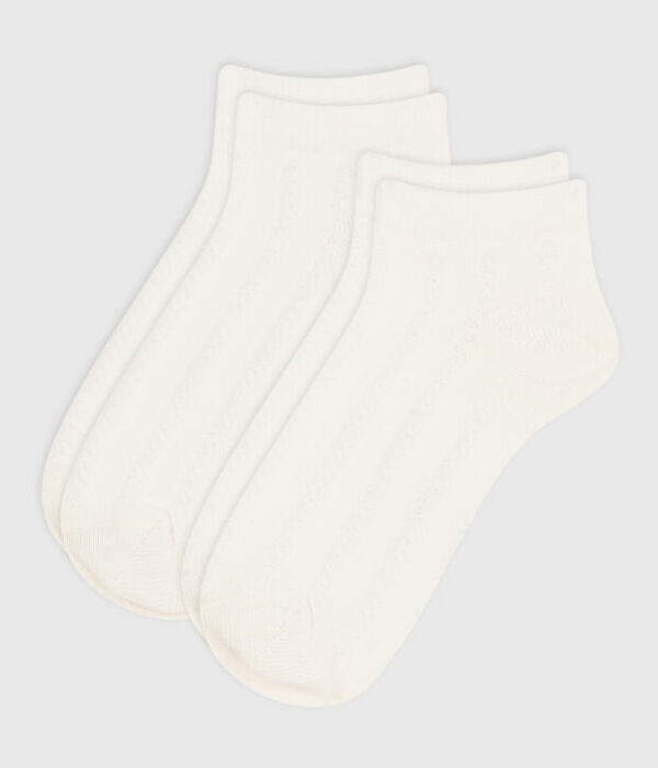 2 paires de chaussettes enfant en coton unies