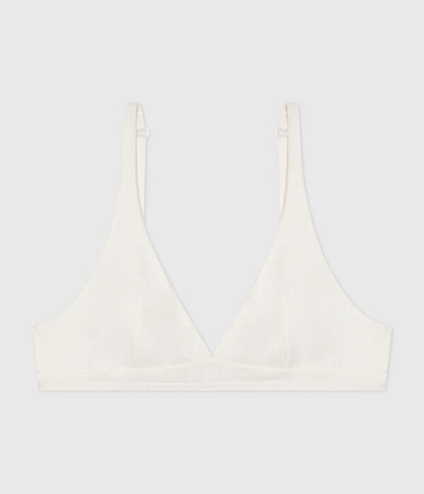 Soutien-gorge femme en coton et élasthanne uni sans armature