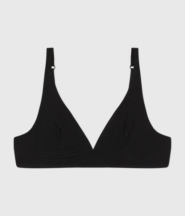 Soutien-gorge femme en coton et élasthanne uni sans armature