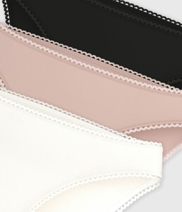 Lot de 3 culottes unies en coton et élasthanne femme