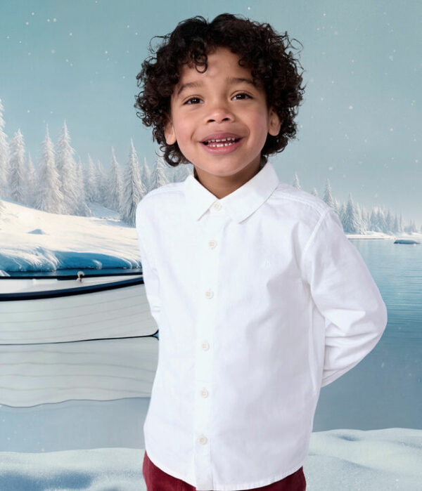Chemise enfant à manches longues en coton