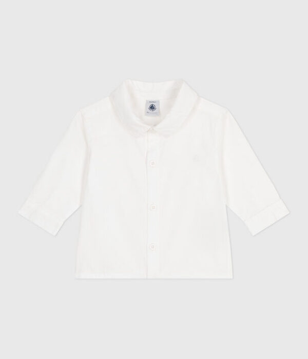 Chemise bébé en coton uni à volume droit