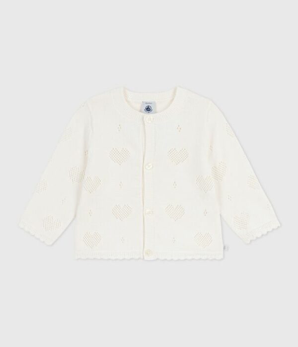 Cardigan bébé en coton à motifs cœurs