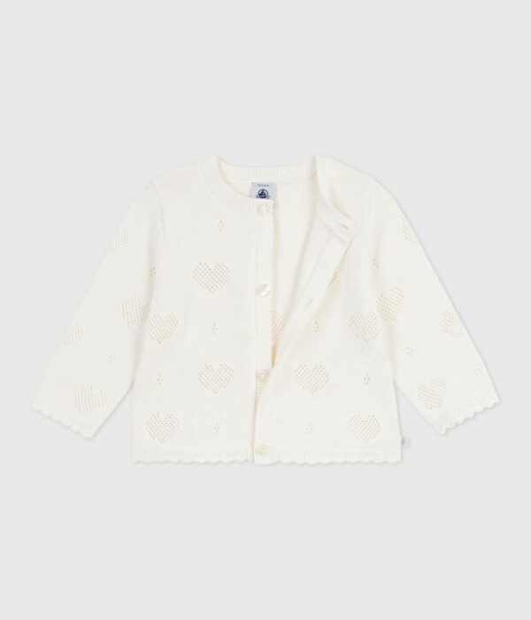Cardigan bébé en coton à motifs cœurs