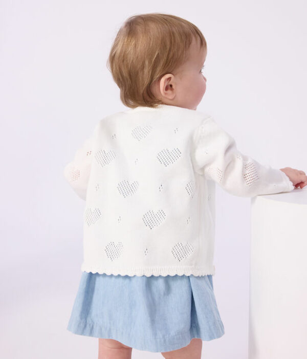 Cardigan bébé en coton à motifs cœurs