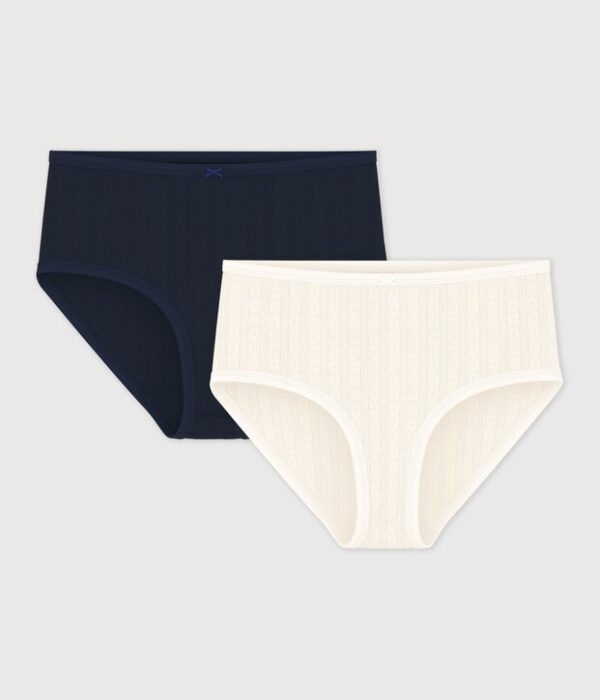 Lot de culottes taille haute femme en coton ajouré