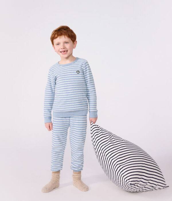 Pyjama enfant en coton éponge à rayures