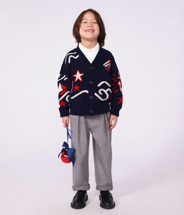 Pantalon à pinces enfant en flanelle de coton