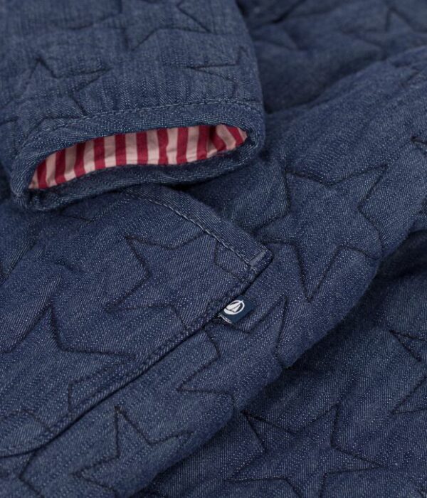 Veste enfant en denim uni motif étoiles