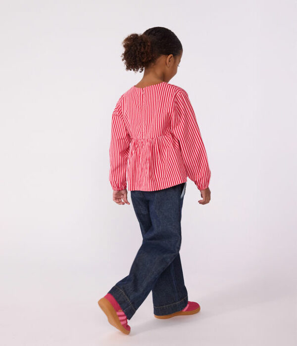 Blouse enfant en coton manches longues à rayures