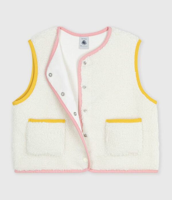 Gilet enfant en sherpa sans manches uni
