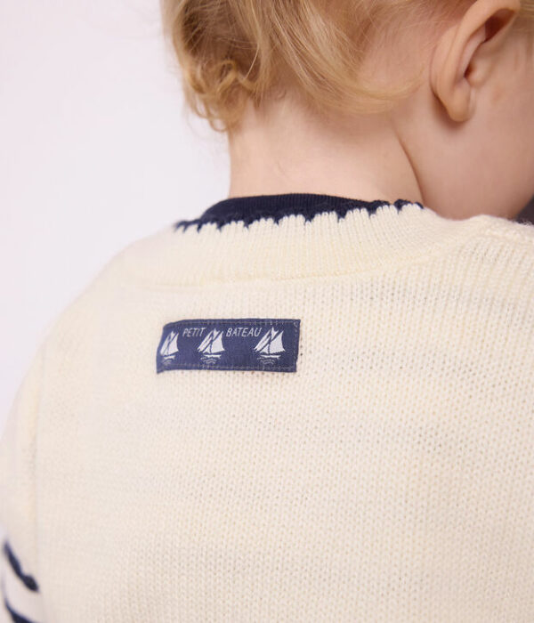 Pull bébé en tricot laine et coton sans manches