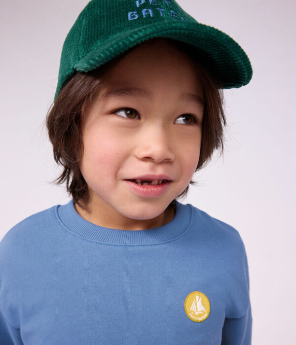 Casquette enfant Petit Bateau en velours unie, vert